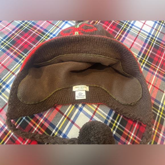 KATE SPADE NEW YORK “Under the Mistletoe” Brown Wool & Fleece Hat - Picture 10 of 13